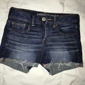 American Eagle medium wash midi shorts